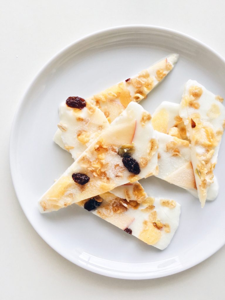frozen yogurt bark with fruit and nuts